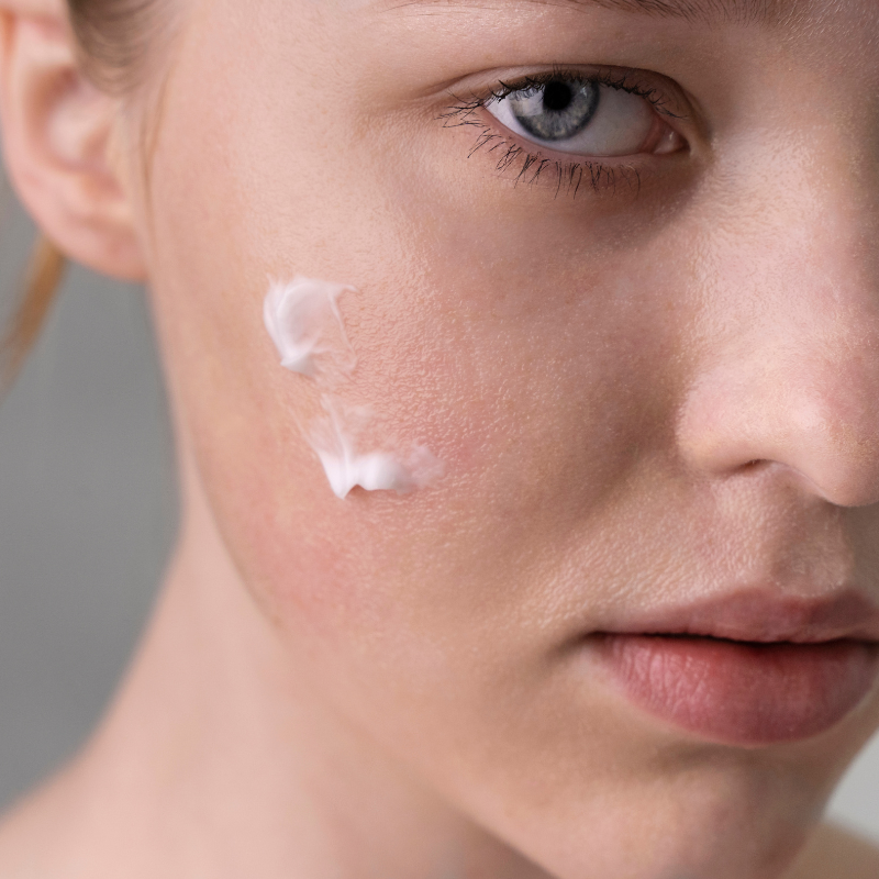 dry skin with moisturizer