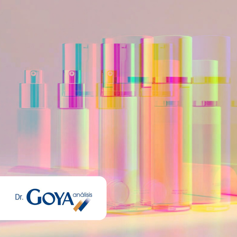 Bouteilles colorées et logo Dr. Goya