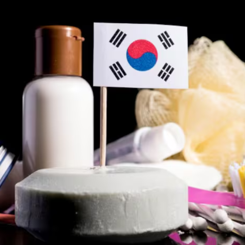 Produits de bain avec drapeau sud-coréen.