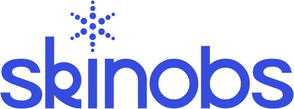 Logo bleu de Skinobs avec icône étoile