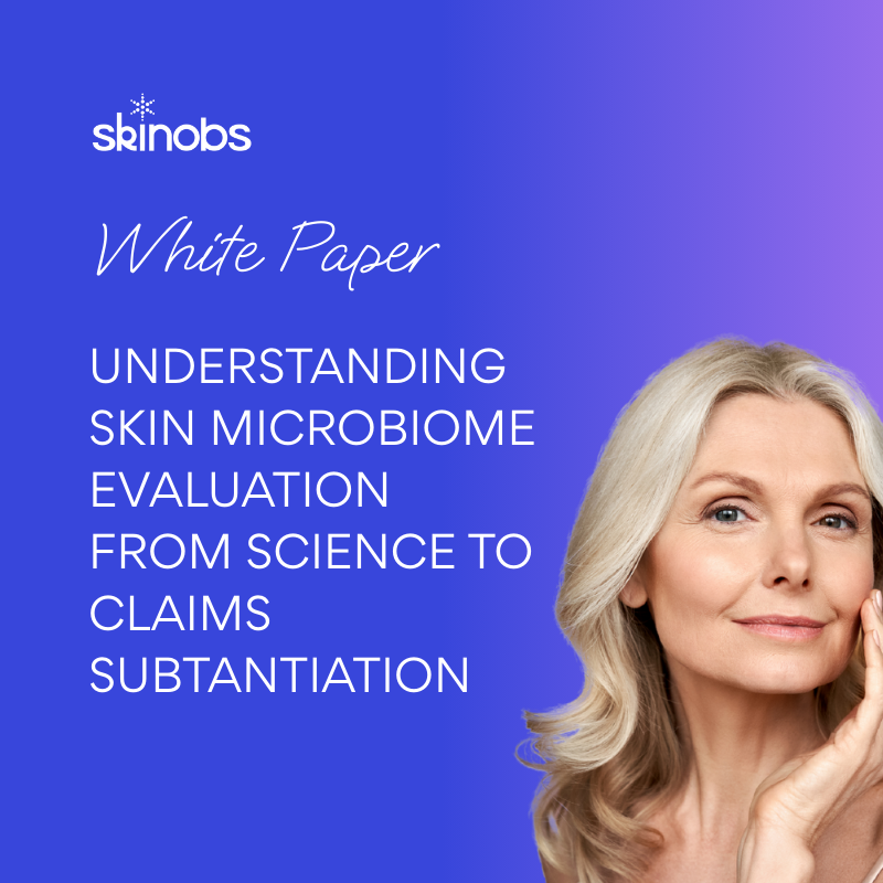 Femme, livre blanc Skinobs, microbiome cutané.